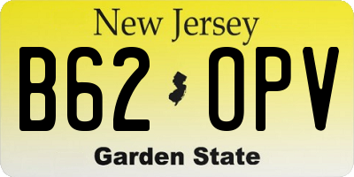 NJ license plate B62OPV
