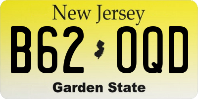 NJ license plate B62OQD