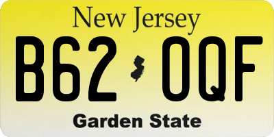 NJ license plate B62OQF