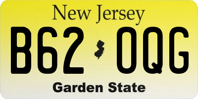 NJ license plate B62OQG