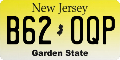 NJ license plate B62OQP