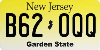NJ license plate B62OQQ