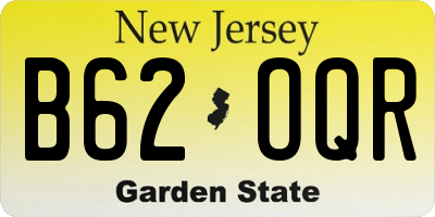NJ license plate B62OQR