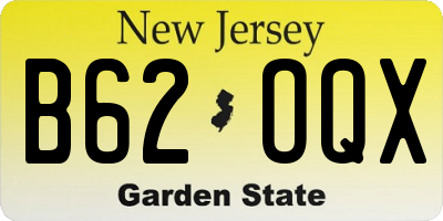 NJ license plate B62OQX