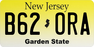 NJ license plate B62ORA