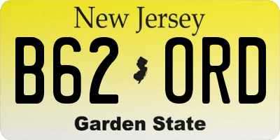 NJ license plate B62ORD