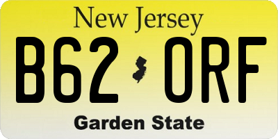 NJ license plate B62ORF