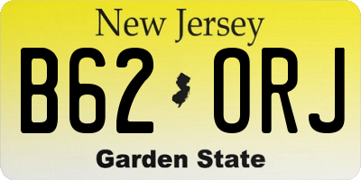 NJ license plate B62ORJ