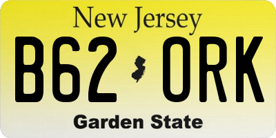 NJ license plate B62ORK