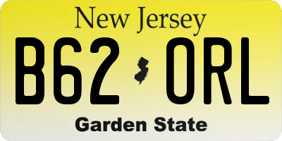 NJ license plate B62ORL