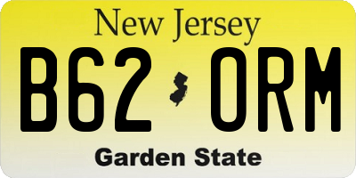 NJ license plate B62ORM