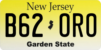 NJ license plate B62ORO