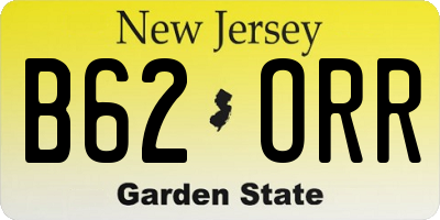 NJ license plate B62ORR