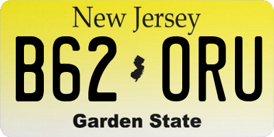 NJ license plate B62ORU