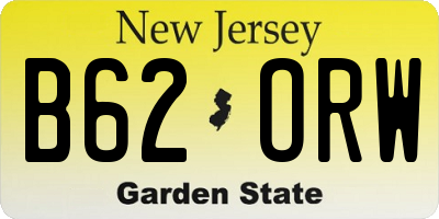 NJ license plate B62ORW