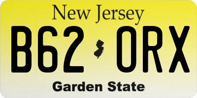 NJ license plate B62ORX