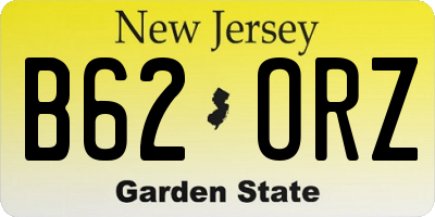 NJ license plate B62ORZ