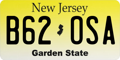 NJ license plate B62OSA