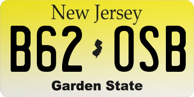 NJ license plate B62OSB
