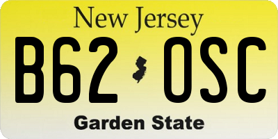 NJ license plate B62OSC