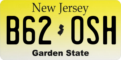 NJ license plate B62OSH