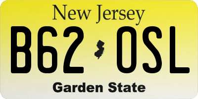 NJ license plate B62OSL