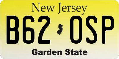 NJ license plate B62OSP