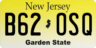 NJ license plate B62OSQ