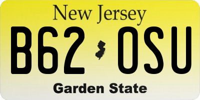 NJ license plate B62OSU