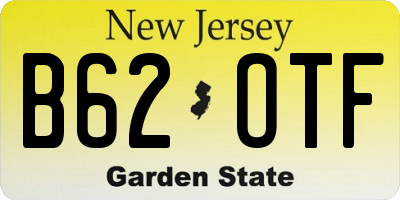 NJ license plate B62OTF