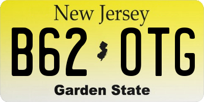 NJ license plate B62OTG