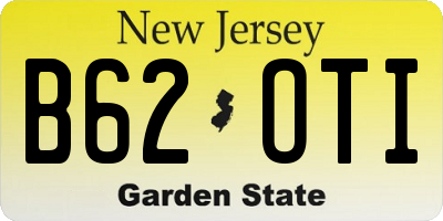 NJ license plate B62OTI