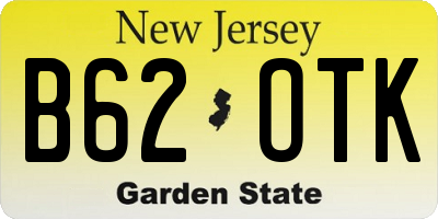 NJ license plate B62OTK
