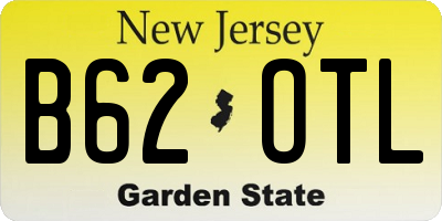 NJ license plate B62OTL