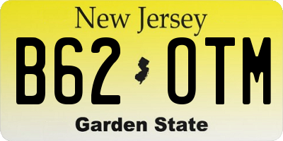 NJ license plate B62OTM