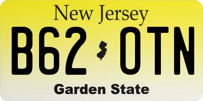 NJ license plate B62OTN