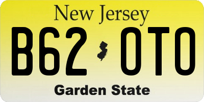NJ license plate B62OTO