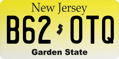 NJ license plate B62OTQ
