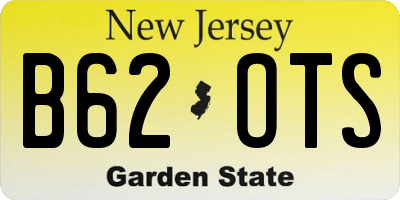 NJ license plate B62OTS