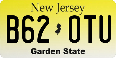 NJ license plate B62OTU