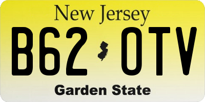 NJ license plate B62OTV