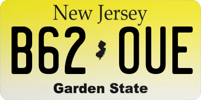 NJ license plate B62OUE