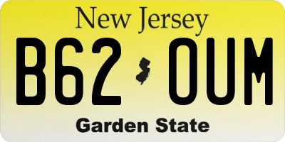 NJ license plate B62OUM