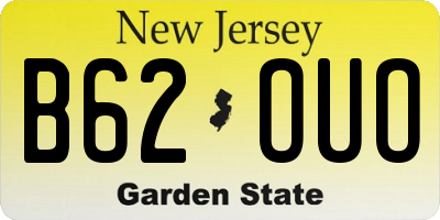 NJ license plate B62OUO