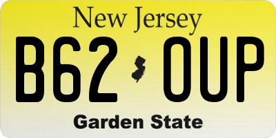 NJ license plate B62OUP