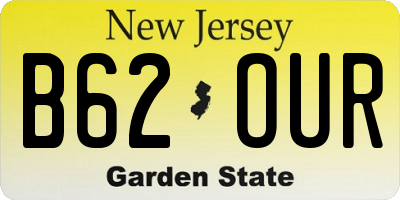 NJ license plate B62OUR