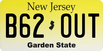 NJ license plate B62OUT