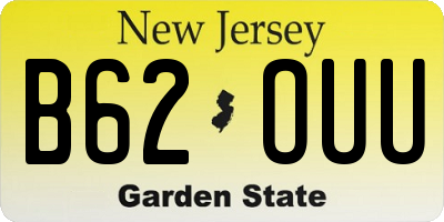 NJ license plate B62OUU