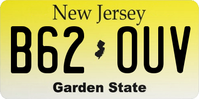 NJ license plate B62OUV