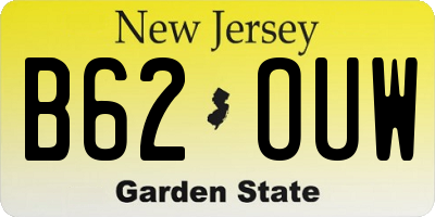 NJ license plate B62OUW